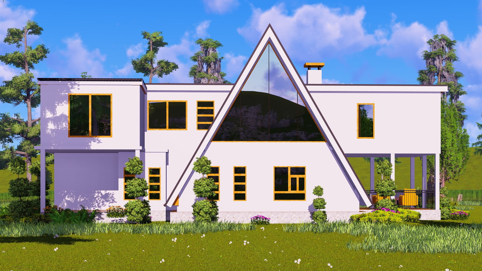 Rear elevation of the Nanyuki A-Frame
